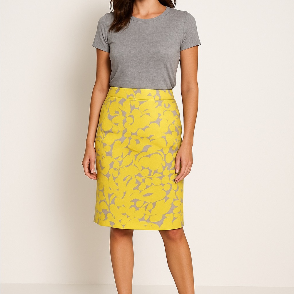100% Cotton J Crew Floral Pencil Skirt